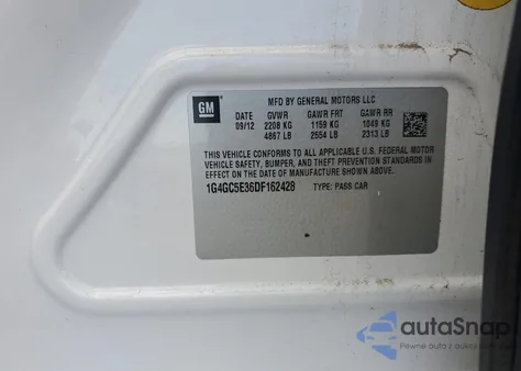 2013 Buick Lacrosse z USA, uszkodzony, nr VIN 1G4GC5E36DF162428